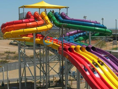 水上樂園設備-章魚六彩滑梯 水上樂園設備-章魚六彩滑梯